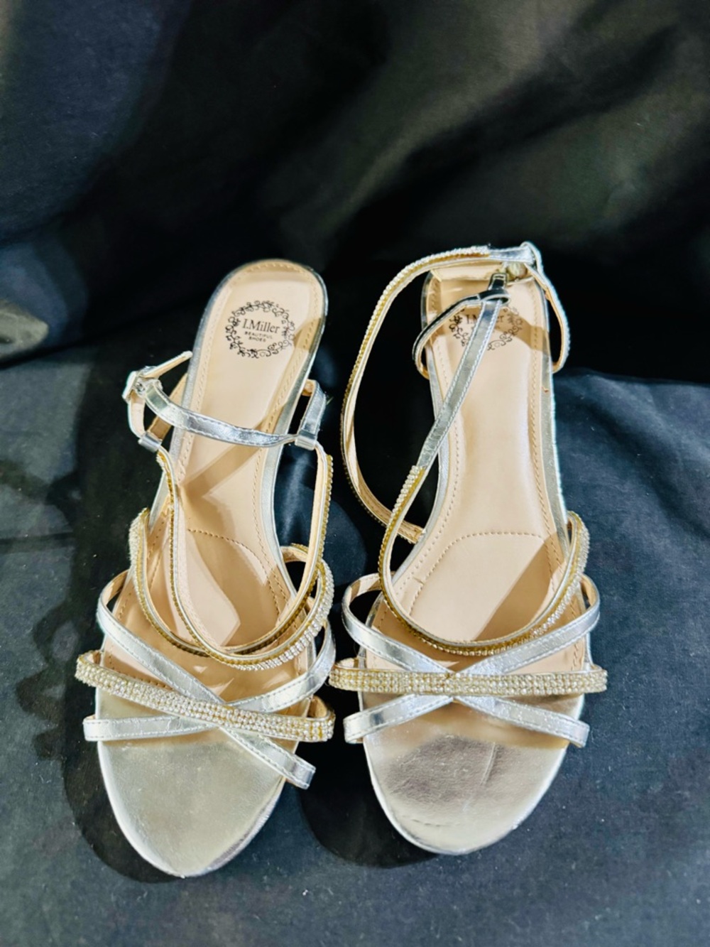 Metallic Strappy Women's Sandals in Silver